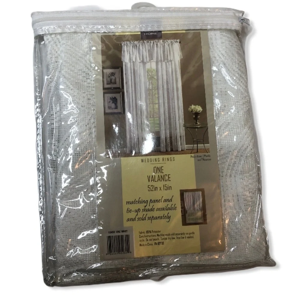 BL Home white ONE VALANCE 52” x 15”
